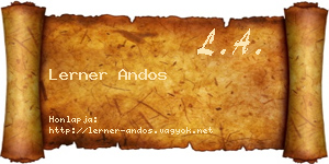 Lerner Andos névjegykártya
